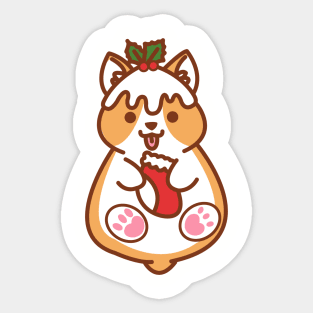 Christmas Corgi Sticker